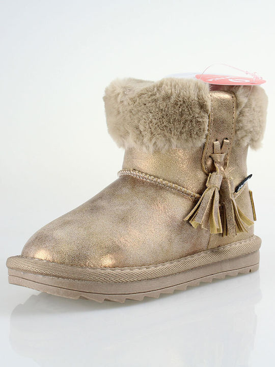 Cuero Anatomic Suede Kids Ankle Boots Gold
