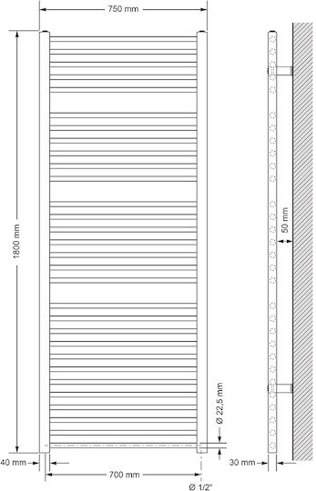 LuxeBath Sahara Електрическа Кърпена Закачалка 1200W 180x75cm Сив
