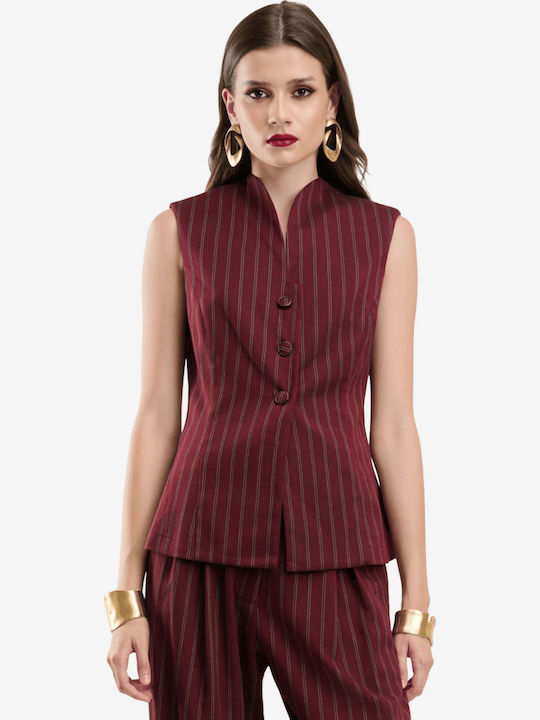 Women's Burgundy Suit in Slim Fit