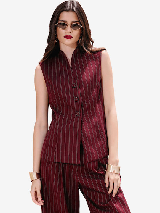 Women's Burgundy Suit in Slim Fit
