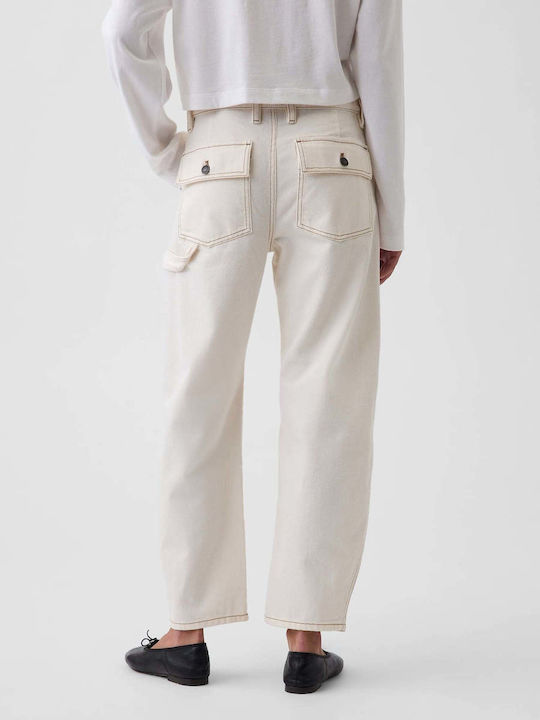 Women's Fabric Trousers Ivory Beige Frost