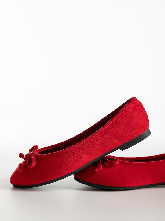 Bozikis Suede Γυναικείες Μπαλαρίνες Κόκκινες Bozikis Suede Γυναικείες Μπαλαρίνες Κόκκινες