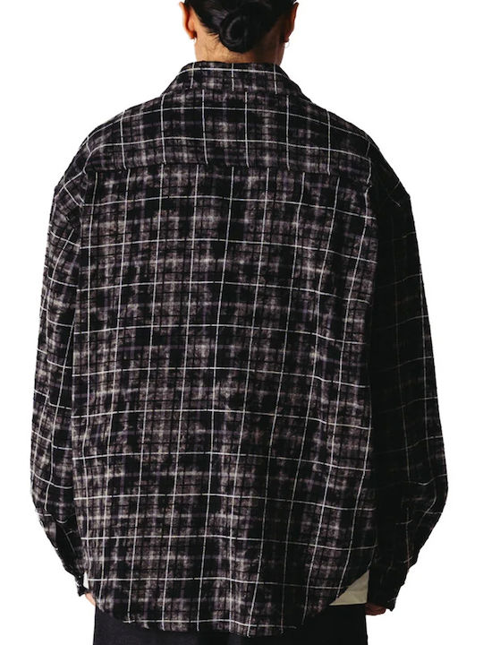 Woodbird Long Sleeve Shirt Regular Fit Checked Black-Beige