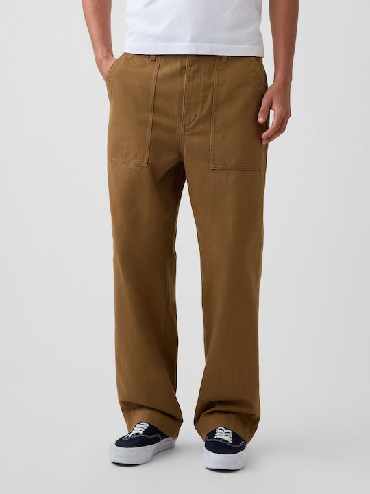 '90s Ανδρικό Παντελόνι Loose Fit Cream Caramel