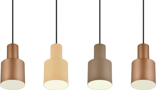 Trio Lighting Hängelampe Schwarz Schiene für 4 Lampen E27 87x12x150cm.