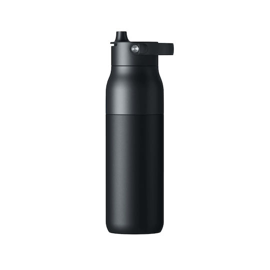 LARQ PureVis 2 Thermos Bottle Stainless Steel BPA Free 1lt Obsidian Black With Mouthpiece Loop Straw And Handle