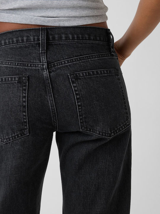 Damen Jeans Hose Mittlerer Anstieg in Schlank Passform Schwarz