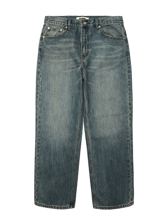 Мъжки Джинсов Панталон Син 2636-105-Washed-Mid-Blue