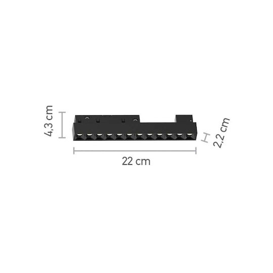 Inlight LED Γραμμικό Φωτιστικό Οροφής 12W Θερμό Λευκό Μ22xΒ4.3xΥ2.4εκ.