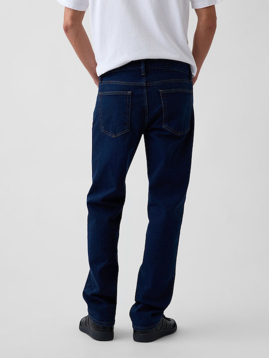 Men's Jeans Pants Slim Straight Fit Worn Dark
