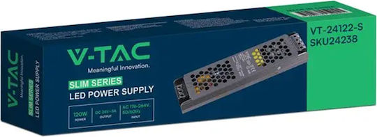 V-TAC Затъмняващо LED Захранване IP20 Мощност 120W с Изходно Напрежение 24V