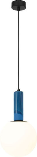 Zambelis Lights Κρεμαστό Φωτιστικό Μπλε με Ντουί E27 20x20εκ.