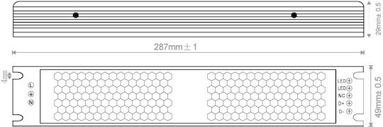 Baris Light LED Захранване 250W 12V 170-264VAC Dali 295x59x29mm IP20 W6011001-120