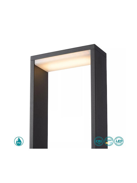 Lucide Lightning Goa Външна Стояща Лампа Малък Пост LED 6.5W с Топло Бяла Светлина IP54 Черна