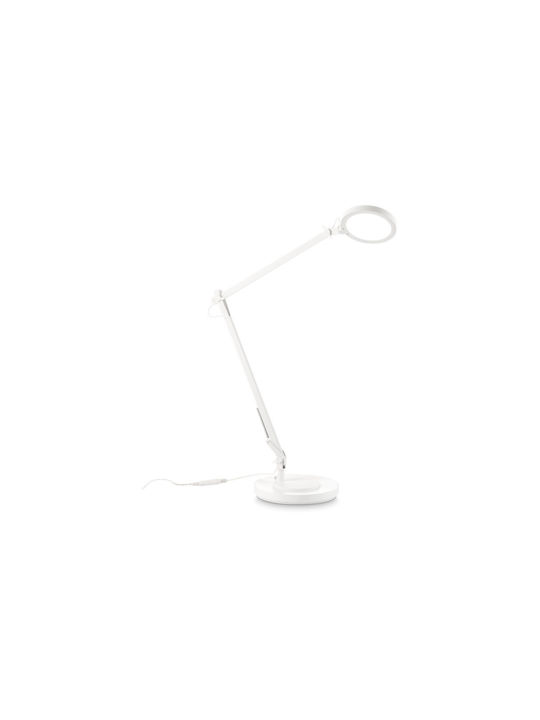 Ideal Lux Futura TL1 LED Office Lamp with Foldable Arm in White Color