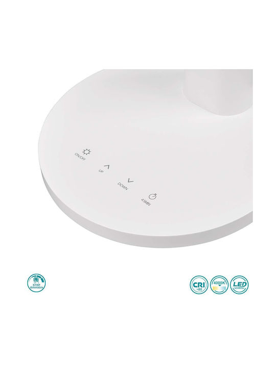 Trio Lighting Настолна Лампа с Гъвкаво Рамо за Цокъл Вграден LED в Бял Цвят