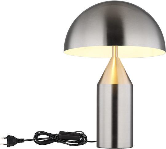 Globo Lighting Metal Table Lamp for E27 Socket with Silver Shade and Base