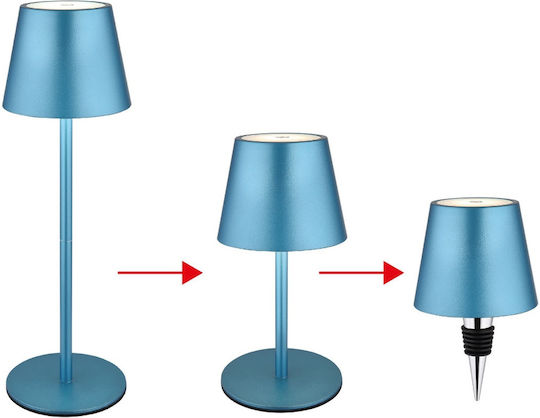 Globo Lighting Metal Table Lamp Led with Blue Shade and Base