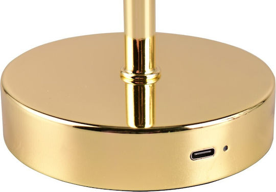 Trio Lighting Метална Настолна лампа LED с Златист Абажур и Основа