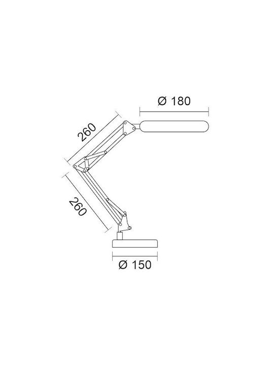 Spot Light LED Φωτιστικό Γραφείου με Σπαστό Βραχίονα σε Μαύρο Χρώμα