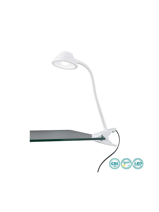 Trio Lighting Настолна Лампа с Гъвкаво Рамо за Цокъл Вграден LED в Бял Цвят