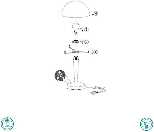Trio Lighting Метален Портатиф за Цокъл E14 с Черна Шапка и Основа