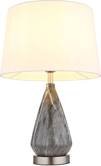 Globo Lighting Μεταλλικό Πορτατίφ για Ντουί E27 με Λευκό Καπέλο και Γκρι Βάση