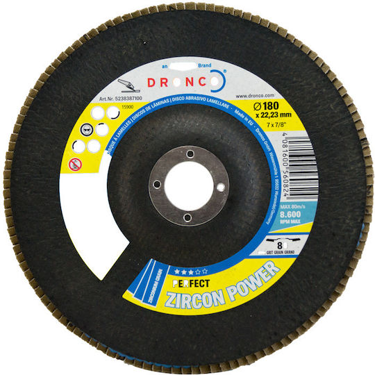 Dronco Polishing Disc Zircon Power No80 Grinding Disc Metal 180mm 10pcs