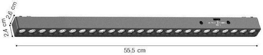 Inlight LED Γραμμικό Φωτιστικό Οροφής 25W Θερμό Λευκό Μ55.5xΒ2.4xΥ2.6εκ.