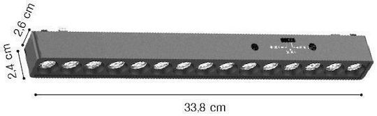 Inlight LED Commercial Linear Ceiling Lighting 15W Warm White L33.8xD2.4xH2.6cm