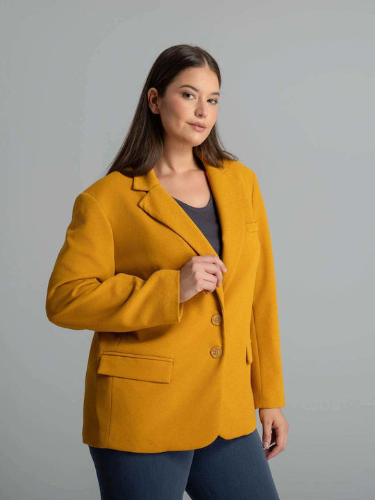 Mat Fashion Дамско Сако Жълто 0039.4517.НЕТТО-тъмно Жълто