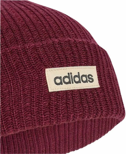 Cuff Beanie Männerschlaufeinfacher Strickmütze in Burgundischer Farbe