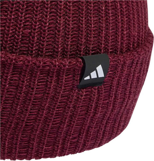 Cuff Beanie Männerschlaufeinfacher Strickmütze in Burgundischer Farbe