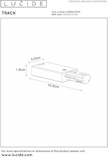 Lucide Lightning Steckdose für Leuchten Weißer 09950/03/31