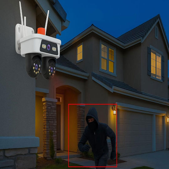 Jortan 001010658 IP Dual Surveillance Camera Wi-Fi Waterproof with 3.6mm Lens