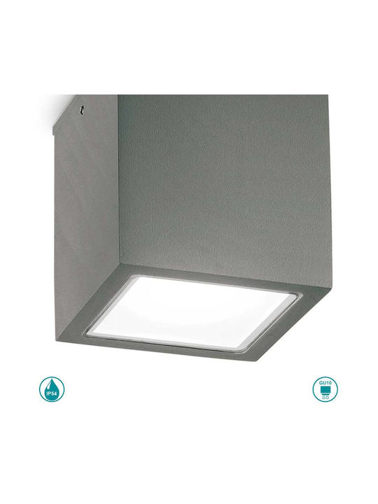 Ideal Lux Плафониера за Външен Таван GU10 в Сив Цвят 251516