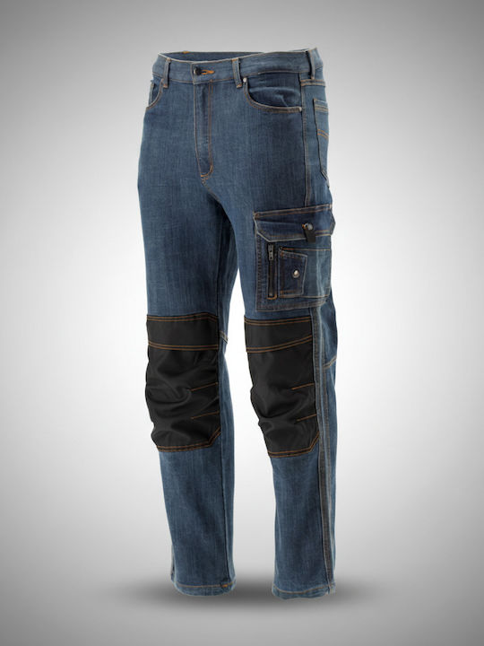 Yato Reflective Work Trousers Jeans Blue