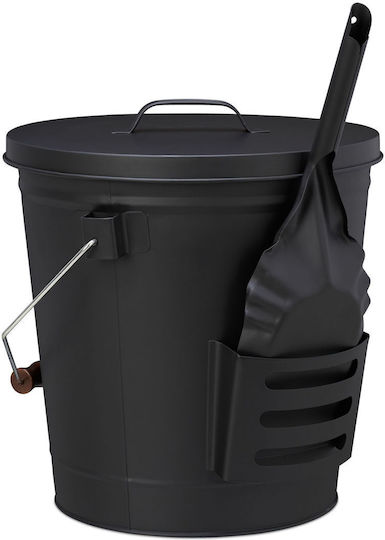 Relaxdays Fireplace Tool Set With Grey Bucket