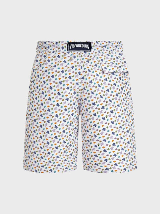 Men's Swimwear Shorts White with Patterns