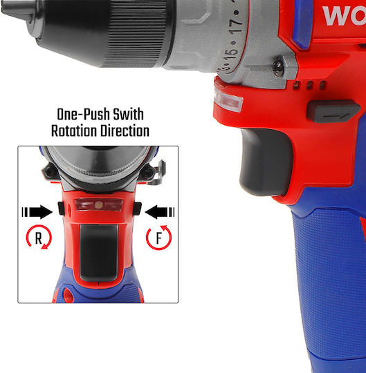WorkPro WP460201 Двигател За Бормашина На Батерия Безчетков 12V 2x2Ah