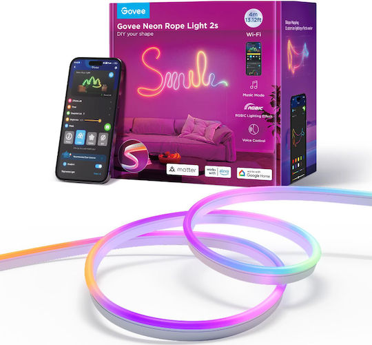 Govee Водоустойчива LED Лента 4м Неон Флекс