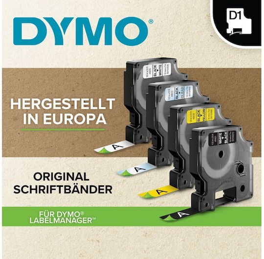 Dymo D1 43613 Label Maker Tape 1m x 6mm in White Colour 5 Pieces Compatible with Dymo D1