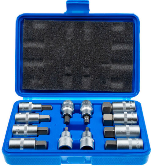 Nüsse Sechskant mit Vierkant-Antrieb HEX, 1/2" Set 12Stück