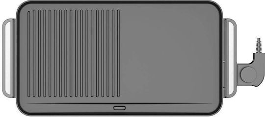 Estia Tabletop Electric Grill with Smooth and Grooved Plate 2000W with Adjustable Thermostat 47x26.5cm
