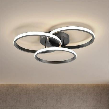 Home Lighting Πλαφονιέρα Οροφής 50εκ. Μαύρη με Ενσωματωμένο LED
