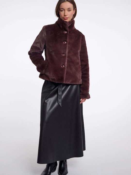 Short Women's Fur Bordeaux