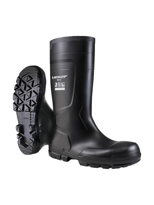 Dunlop Work-It S5 Non-Slip Safety Wellies with Fur Yellow