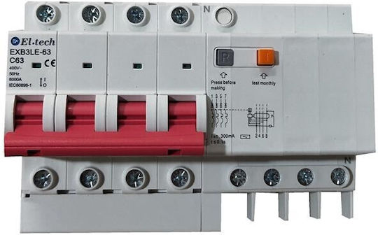 EL-Tech Phasenrelais Leckage der Erde 63A Vierpolig