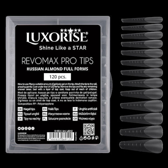 Reusable Revomax Pro Tips Luxorise Russian Almond Polygel Gel 120 Pcs