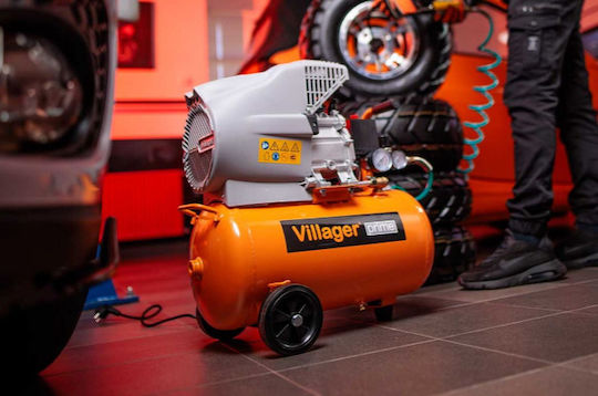 Villager Μονοφασικό Κομπρεσέρ Αέρος με Ισχύ 2hp και Αεροφυλάκιο 24lt